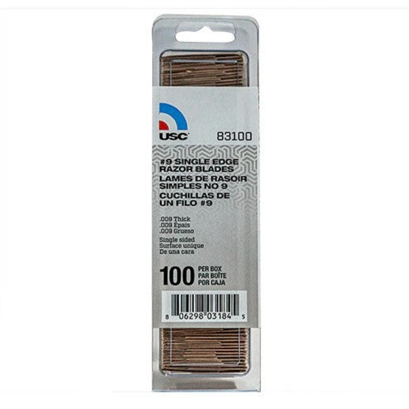 USC (133) 83100 No. 9 Single Edge Razor Blade, 100 per box