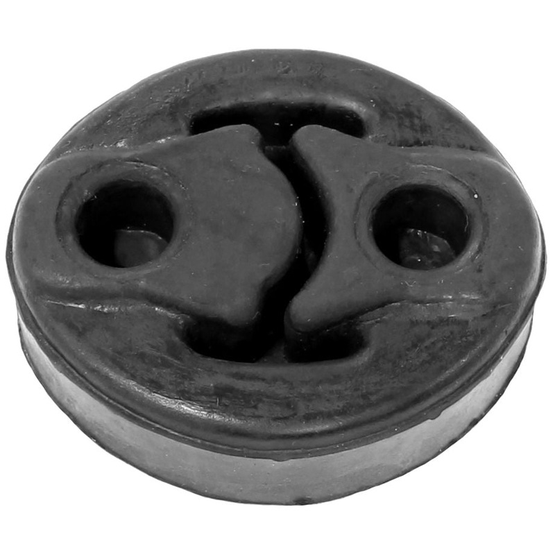 Walker (670) 35725 Walker Exhaust Replacement Exhaust Insulator. Exhaust Hanger Length: 2.5". Measures 1.38" center to center, 1 inch thick, and 2.14" wide.