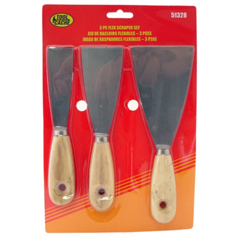 Dynaline (378) 51328 Flex Scraper Set, Tool Cache Red Table