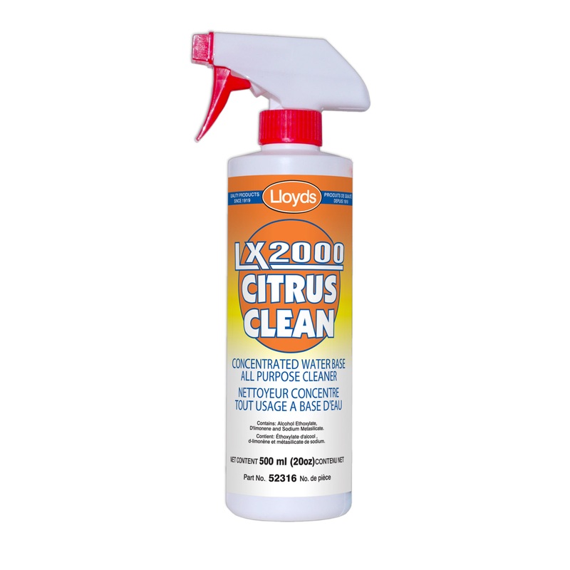 Lloyds Laboratories (947) 52316 Citrus water soluble concentrated cleaner degreaser, 500 mL (16 oz) bottle
