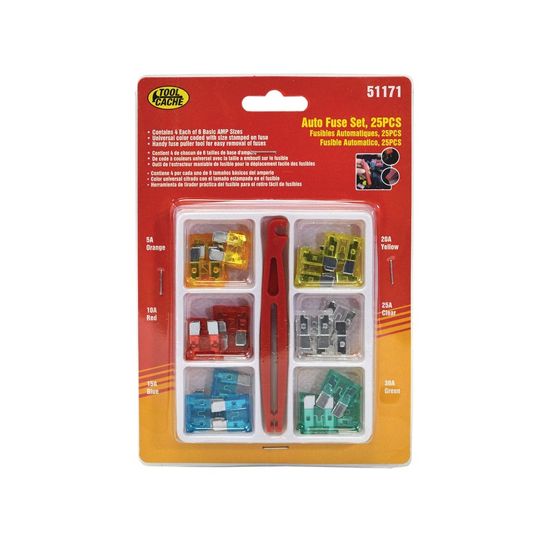 Dynaline (378) 51171 Automotive Fuse Kit, Tool Cache Red Table
