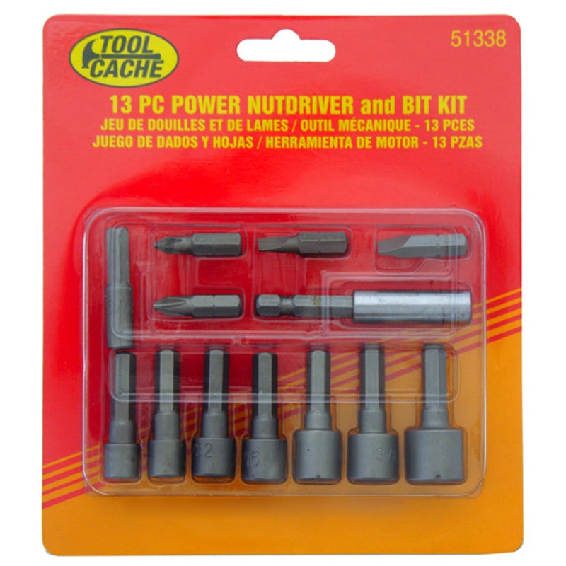 Dynaline (378) 51338 Power Nutdriver & Bit Set, Tool Cache Red Table