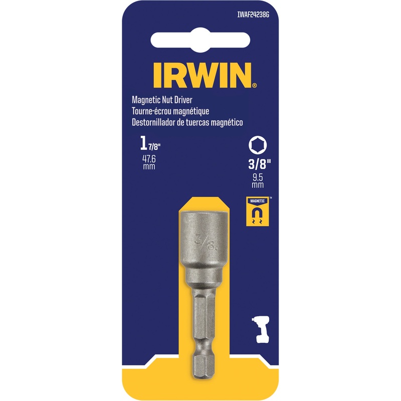 Irwin (928) IWAF24238G 1-7/8IN X 3/8IN MAG NUT DR - 1 PACK
