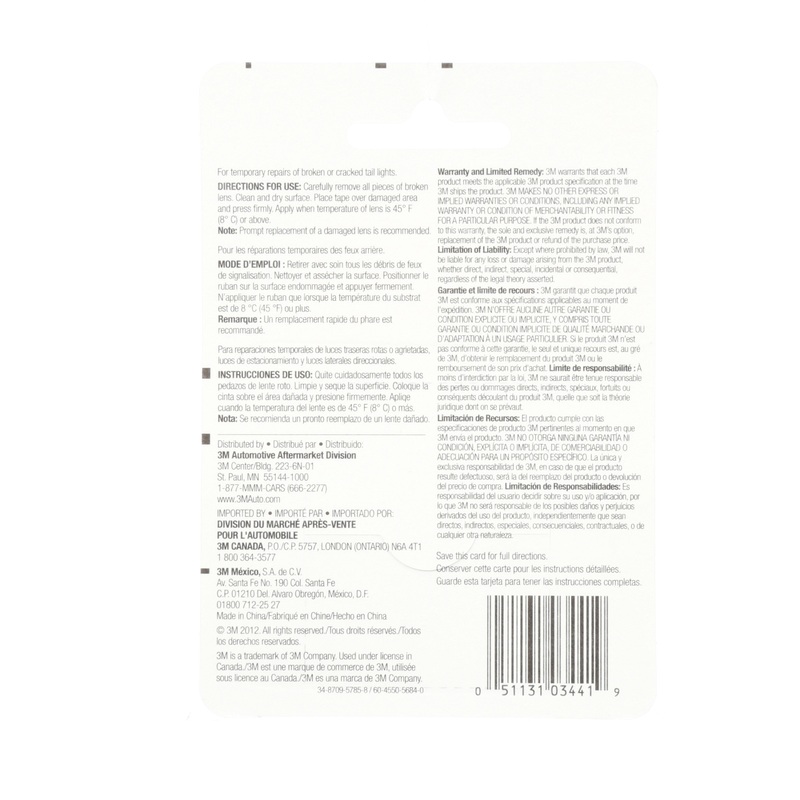3M (815) 03441 3M Red Lens Repair Tape, 03441, 1.875 in x 60 in (4.76 cm x 152.4 cm), Colour: Red, 3M Stock No. 7100015032