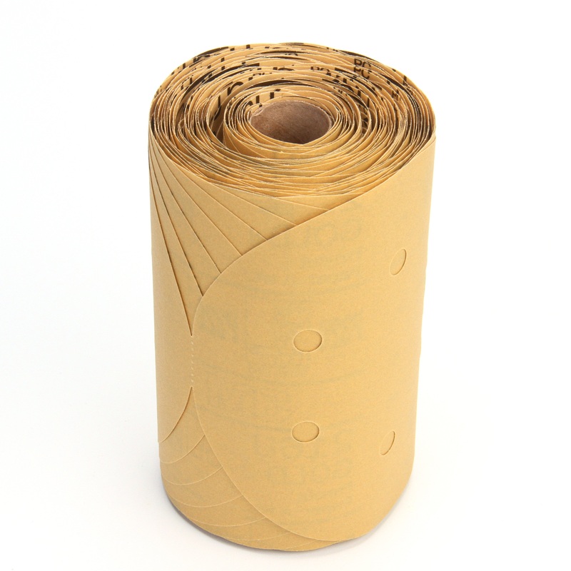 3M (815) 01635 3M Stikit Dust Free Gold Disc Roll, 216U, 01635, P320, A-weight, 6 in (15.24 cm), Colour: Yellow, 3M Stock No. 7000028241