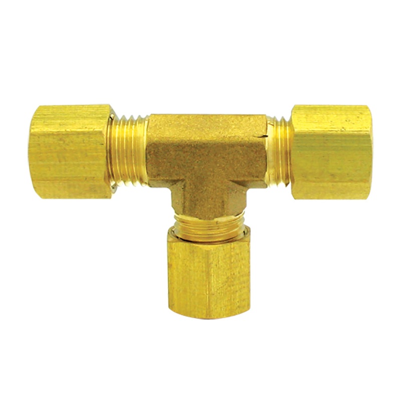 H. Paulin (680) 009-397 Dominion 1/4" Compression Tee- tube all ends Brass 1Pcs