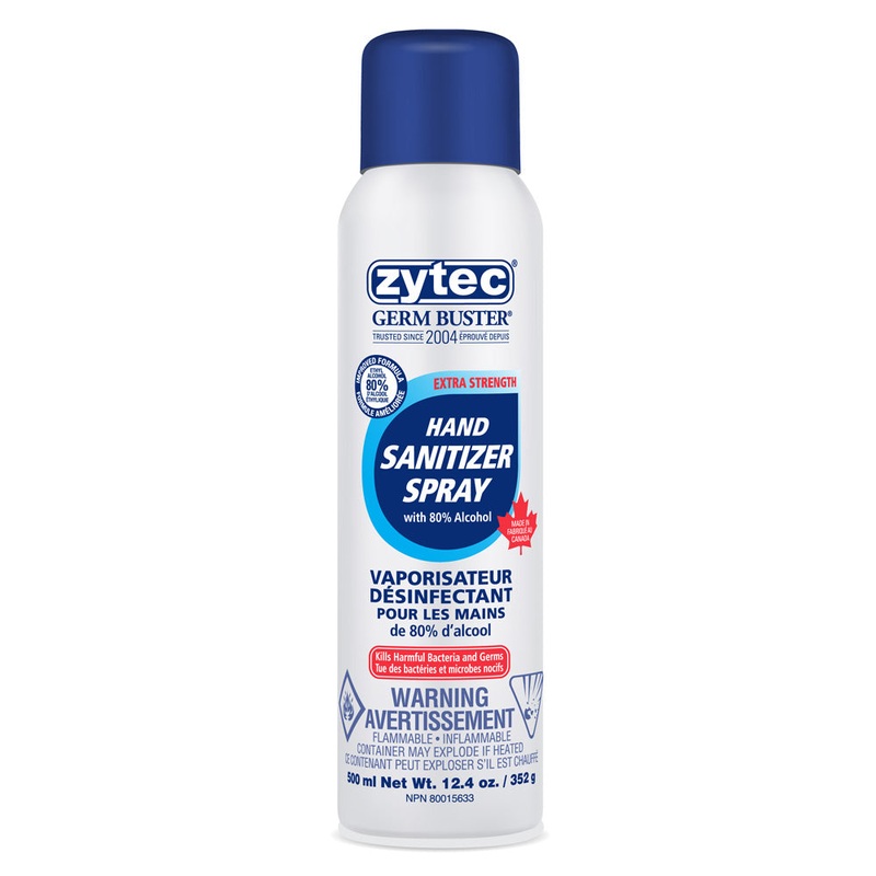 Empack (143) 01346 Zytec Germ Buster Extra Strength Sanitizer Spray, 80% Alcohol, 500 ml/352g