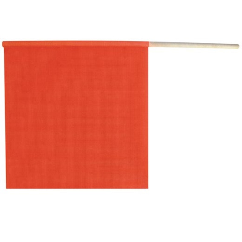 Ancra (880) 49893-13 18" x 18" PVC coated Orange Flag & Wooden Dowel