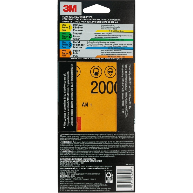 3M (815) 03003NA 3M Wetordry Sandpaper 03003, 2000 Grit, 3 2/3 inch x 9 inch, Colour: Black, 3M Stock No. 7100280828