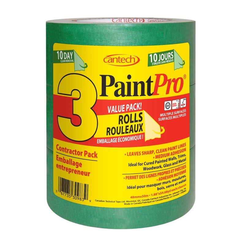 Cantech (111) 309-83 48mm x 50m PAINTPRO VERSATILE MASKING TAPE 3 PACK