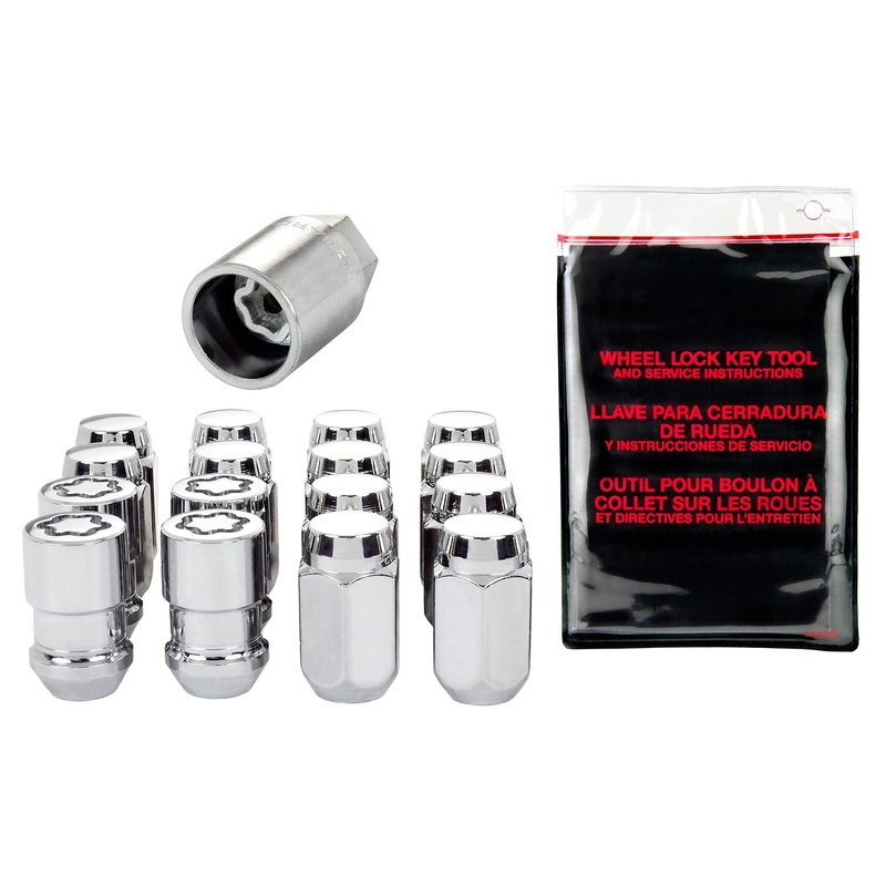 McGard (173) 84457 Chrome Cone Seat Wheel Installation Kit for 4 Lug Vehicles (M12 x 1.5 Thread Size); Set of 12 Lug Nuts, 4 Wheel Locks, 1 Key & 1 Key Storage Pouch