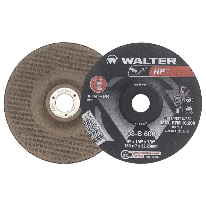 Walter (365) 08C600 6 X 1/4" X 7/8" ALLSTEEL XTRA GRINDING WHEEL TYPE 27 PK 25