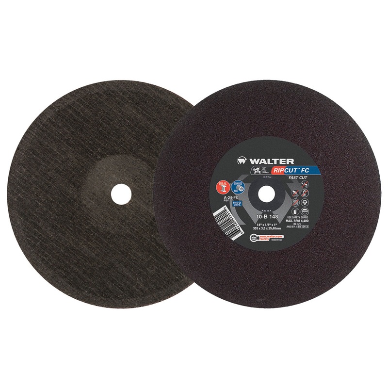 Walter (365) 10B143 RIPCUT CUT-OFF WHEEL 14" X 1/8" X 1" TYPE 1 FAST CUT GRIT: A-24-FC PK10
