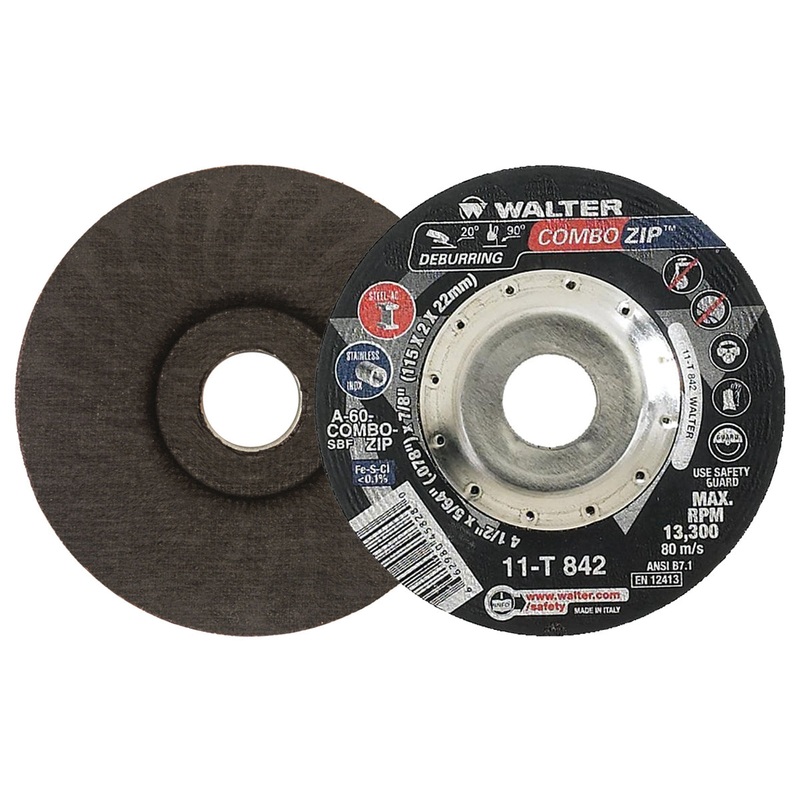 Walter (365) 11T842 ZIP COMBO CUTTING AND GRINDING 4-1/2" X 5/64" X 7/8" TYPE 27 GRADE: A-60-COMBO-ZIP PK 25