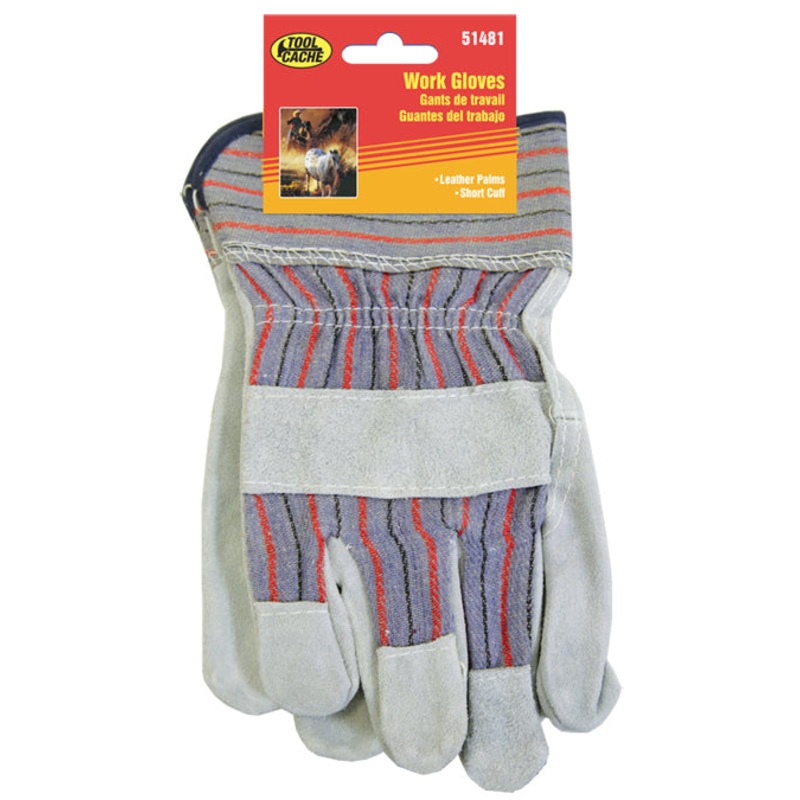 Dynaline (378) 51481 Leather Work Gloves, Tool Cache Red Table