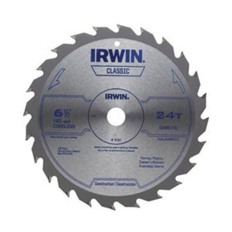 Irwin (928) 15120 IRWIN Classic Series Cordless Circular Saw Blade, 24T, 6-1/2-inch (15120)